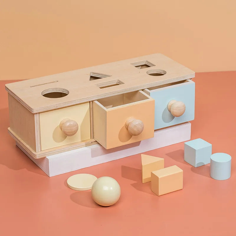 Montessori Wooden Object Permanence Box