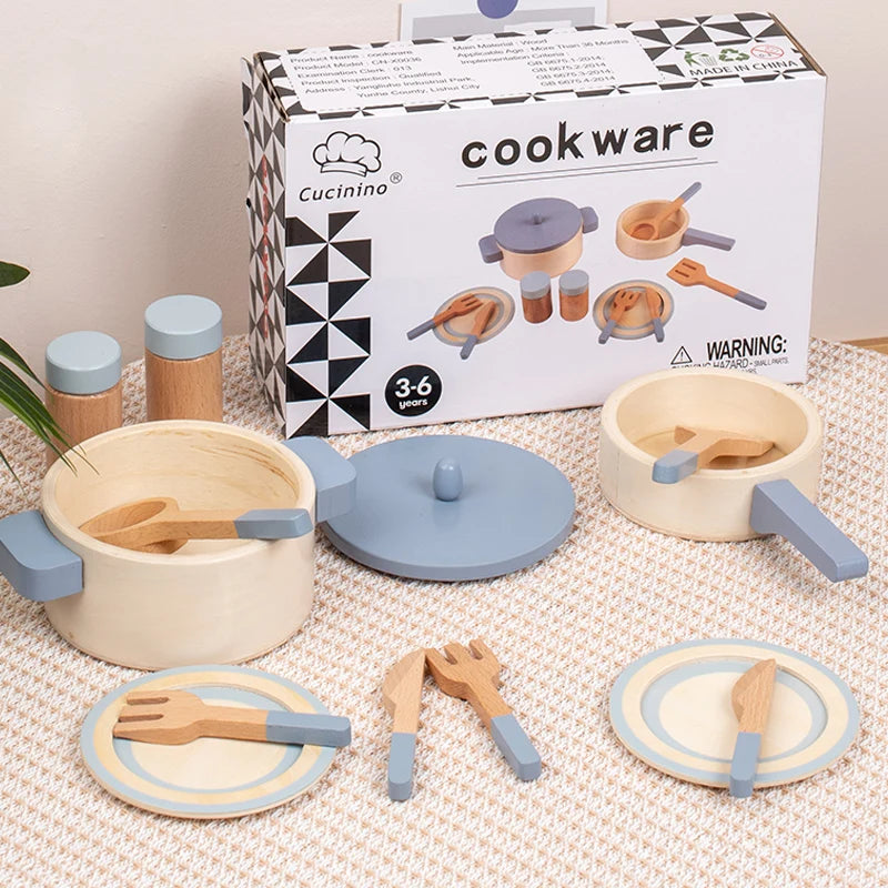 Wooden Children's Simulation Kitchen Toy Set