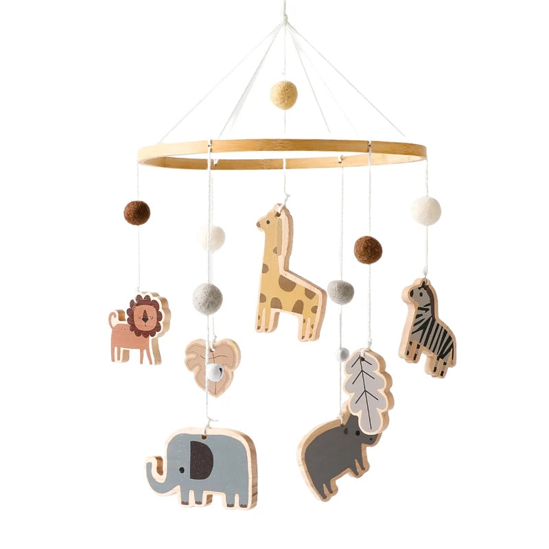 Baby Crib Mobile Wooden Bed Bell