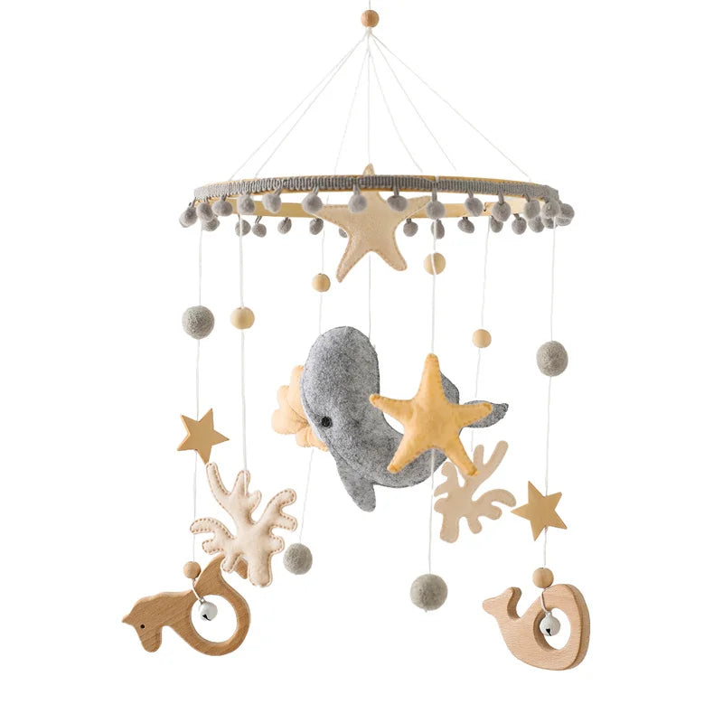 Baby Crib Mobile Wooden Bed Bell