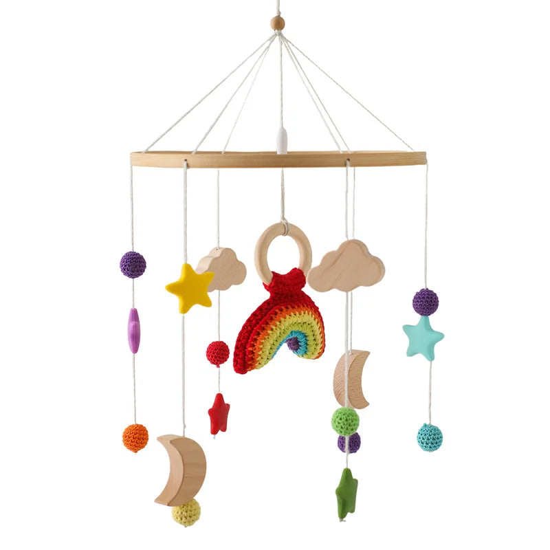 Baby Crib Mobile Wooden Bed Bell