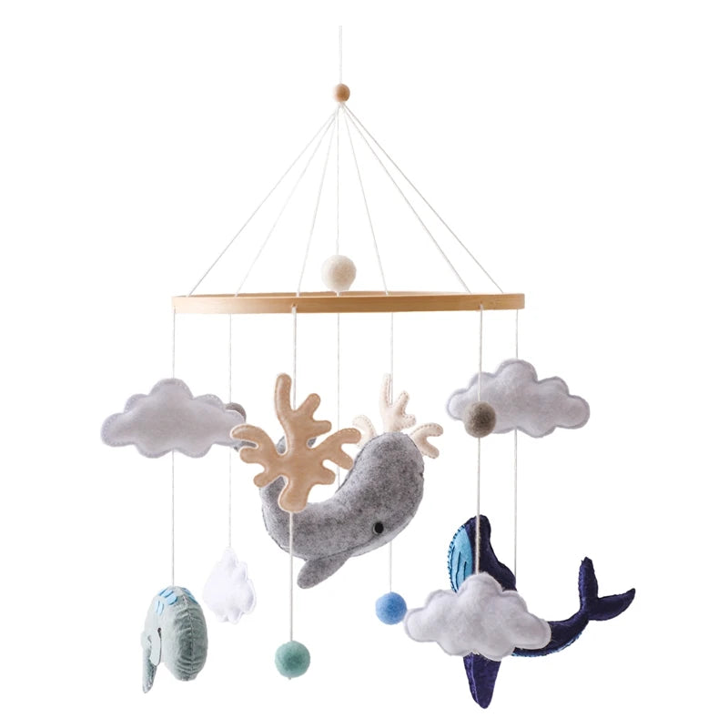 Baby Crib Mobile Wooden Bed Bell