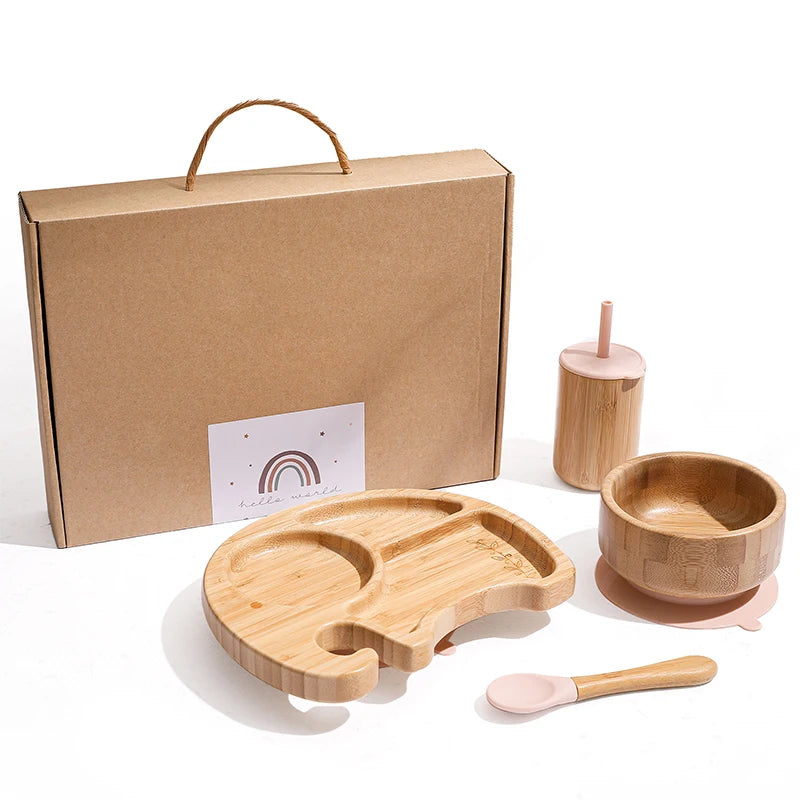 4-Piece Bamboo Baby Dinnerware Set