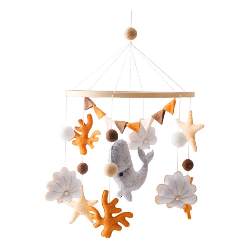 Baby Crib Mobile Wooden Bed Bell