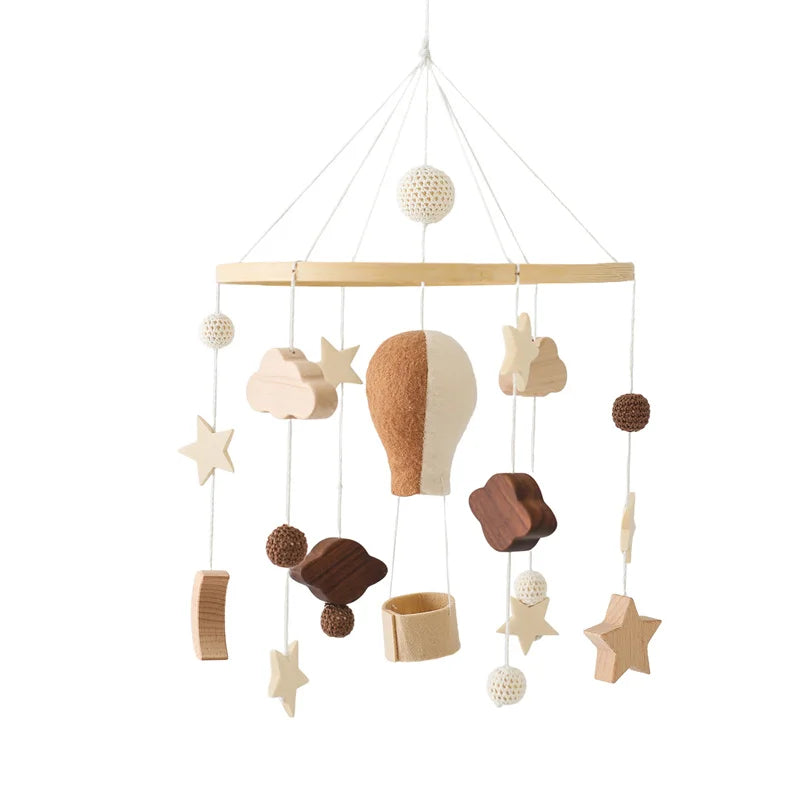 Baby Crib Mobile Wooden Bed Bell