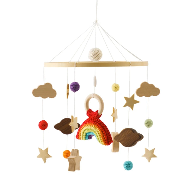 Baby Crib Mobile Wooden Bed Bell