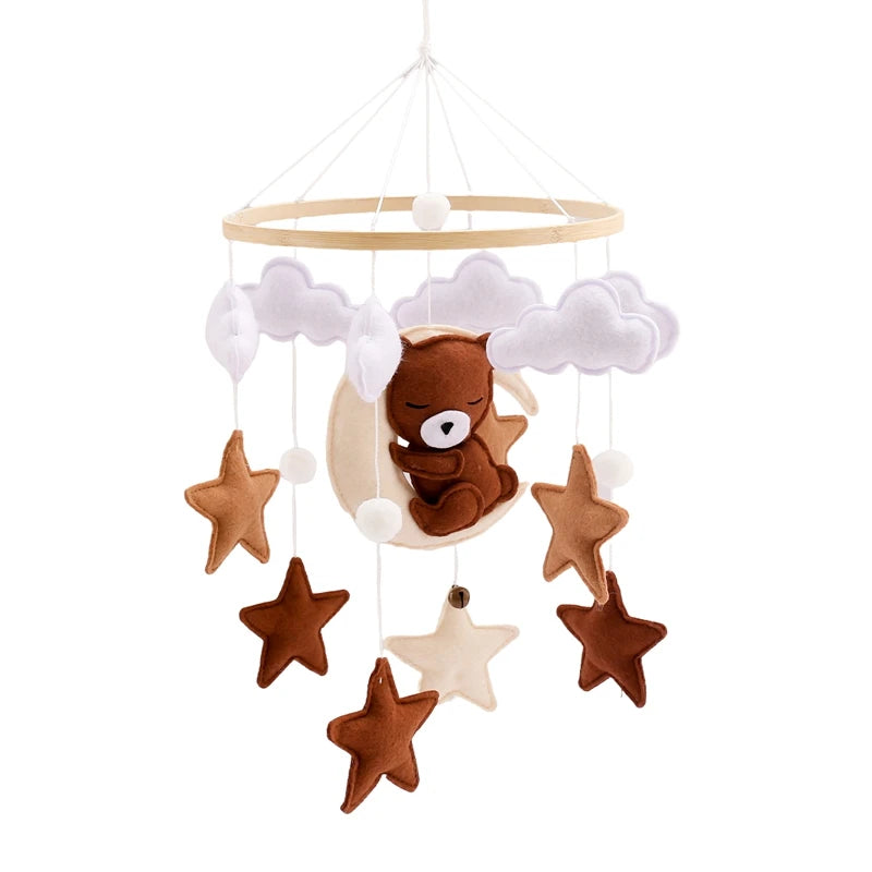 Baby Crib Mobile Wooden Bed Bell